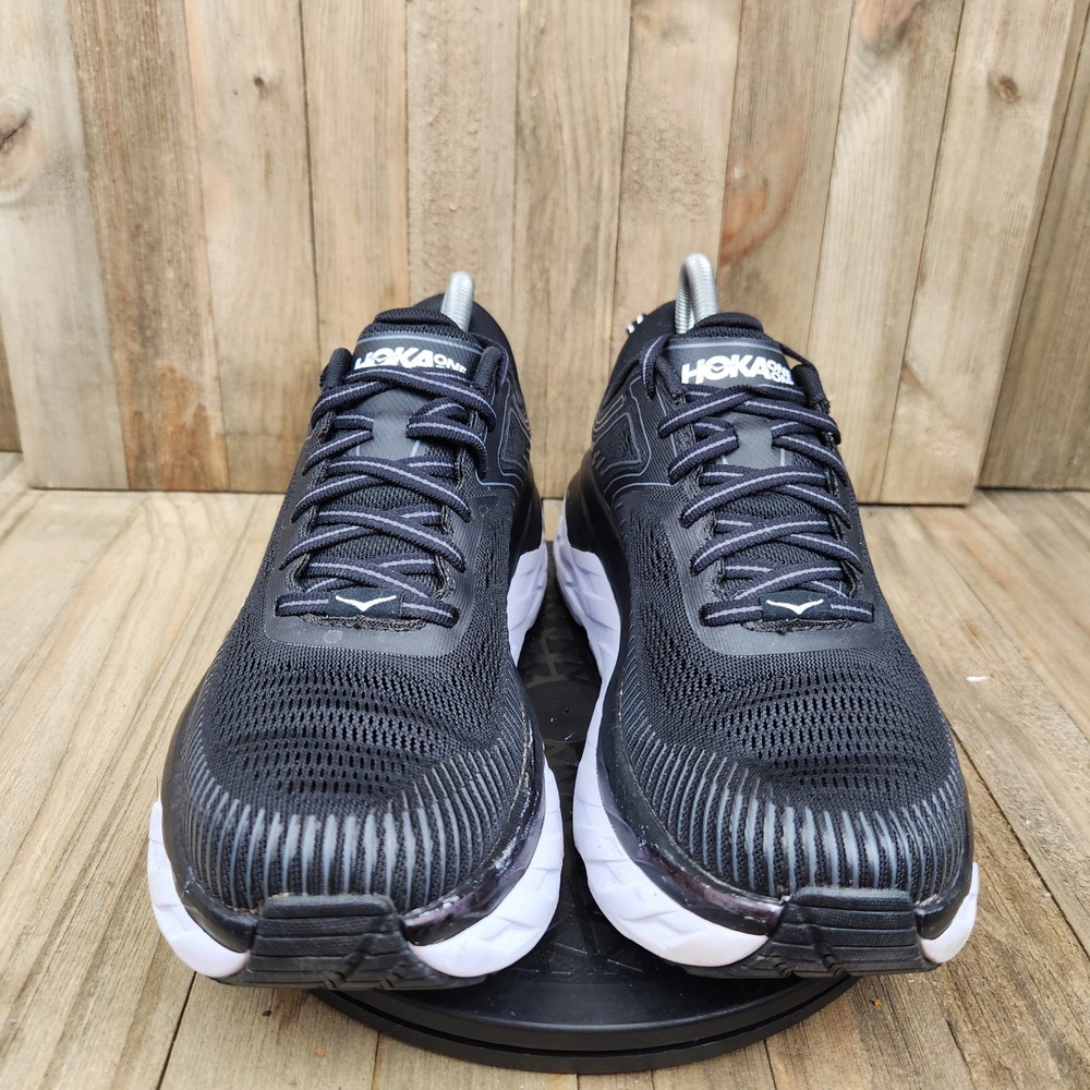 Hoka One One Bondi 7 Running Shoes Womens size 8.5 Black White 1110519 BWHT - Picture 2 of 10
